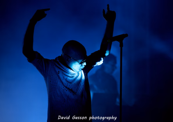 A picture of The Sisters of Mercy in concert in Pula taken by David Gasson