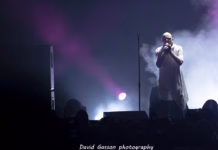 A picture of The Sisters of Mercy in concert in Pula taken by David Gasson