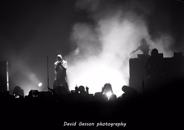 A picture of The Sisters of Mercy in concert in Pula taken by David Gasson