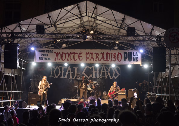 A picture of Total Chaos in concert taken by David Gasson