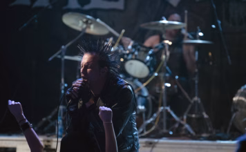 A picture of Total Chaos in concert taken by David Gasson