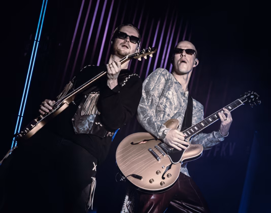 A picture of Haloo Helsinki! in concert taken by Juha Oksa