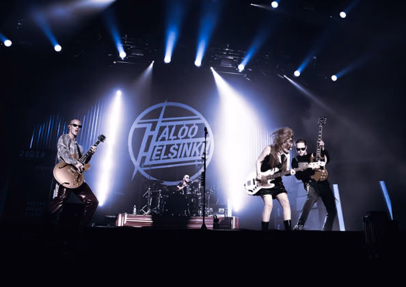 A picture of Haloo Helsinki! in concert taken by Juha Oksa