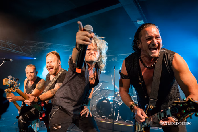 Picture of Kissin' Dynamite in concert taken by Dan Leo Lindeberg