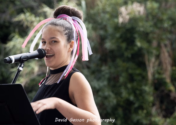 A picture of Zoe Šestan in concert taken by David Gasson