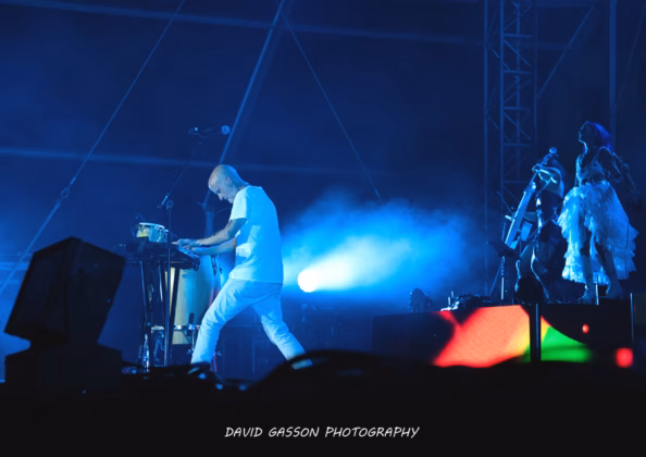A picture of Moby in concert taken by David Gasson