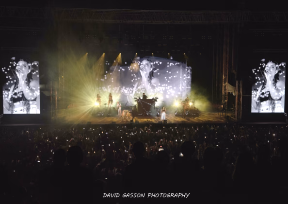 A picture of Moby in concert taken by David Gasson