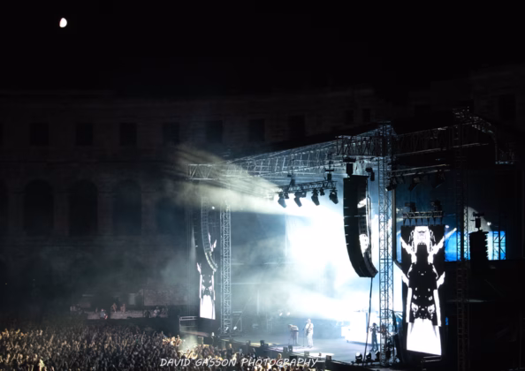 A picture of Moby in concert taken by David Gasson