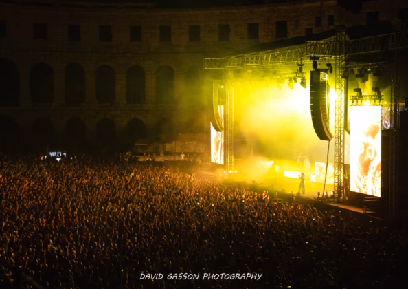 A picture of Moby in concert taken by David Gasson