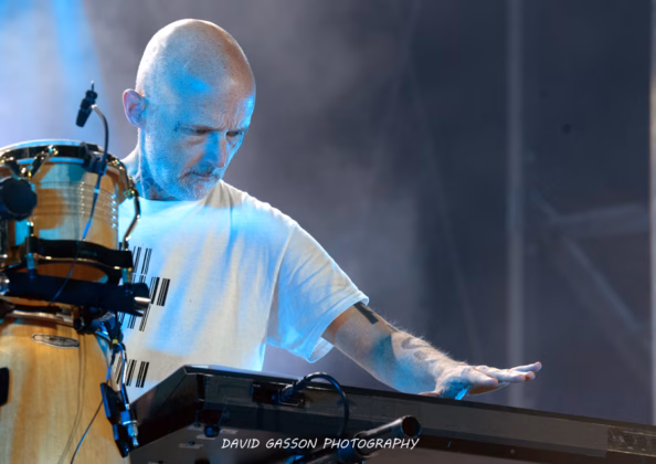 A picture of Moby in concert taken by David Gasson
