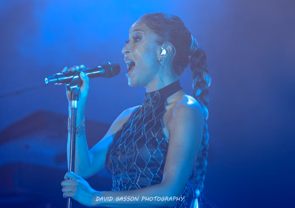 A picture of Moby in concert taken by David Gasson