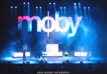 A picture of Moby in concert taken by David Gasson