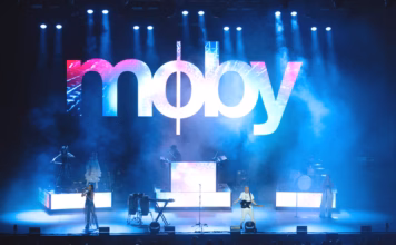 A picture of Moby in concert taken by David Gasson