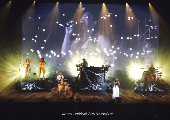 A picture of Moby in concert taken by David Gasson
